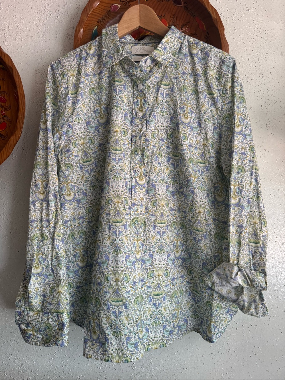 J. Crew classic-fit popover top in Liberty® Lodden fabric Size 14 - Picture 2 of 14